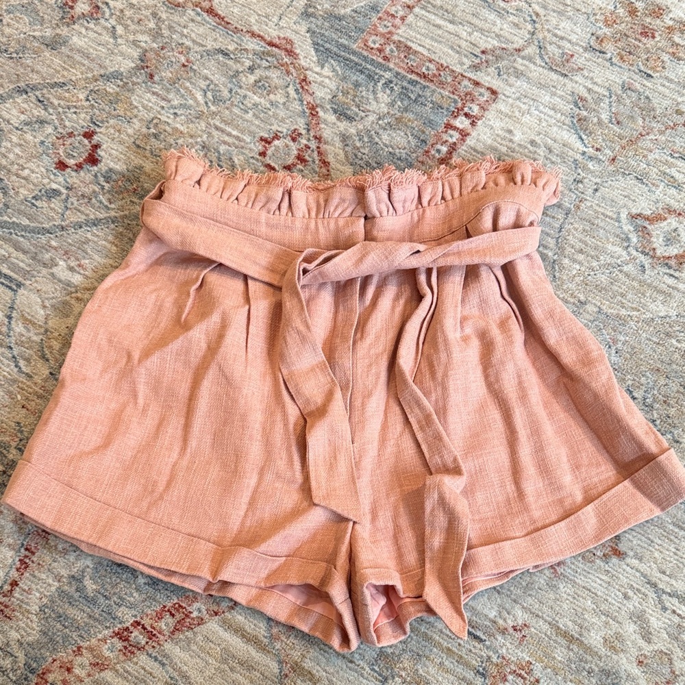 Lovers and Friends Pink Linen Shorts